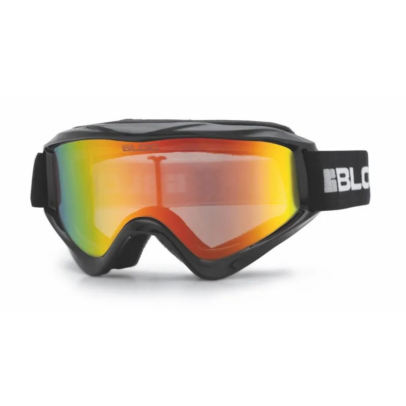 Bloc Spark Junior Ski Goggles - Black with Red Mirror Lens
